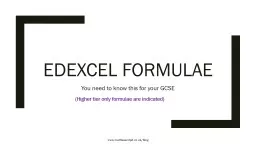 Edexcel Formulae