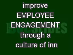 How to improve EMPLOYEE ENGAGEMENT through a culture of inn