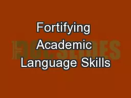 Fortifying Academic Language Skills
