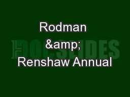 Rodman & Renshaw Annual