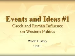 Events and Ideas #1