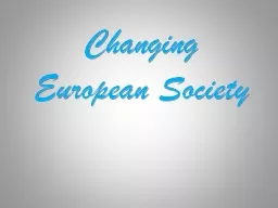 Changing European Society