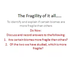 The Fragility of it all…..