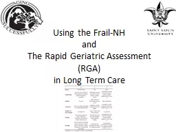 Using the Frail-NH