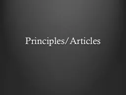 Principles/Articles