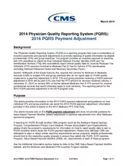 PQRS   PQRS Payment Adjustment v