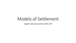 Models of Settlement