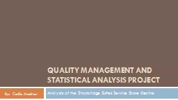 Quality management and statistical analysis project