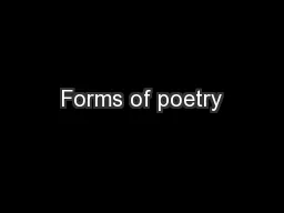 Forms of poetry