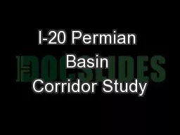 I-20 Permian Basin Corridor Study