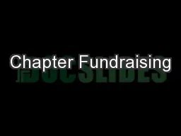 Chapter Fundraising