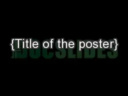 {Title of the poster}