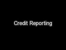 Credit Reporting