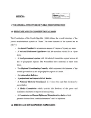 GHANA I THE GENERAL STRUCTURE OF PUBLIC ADMINISTRATION