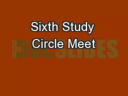 Sixth Study Circle Meet