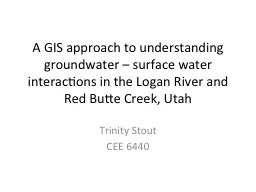 A GIS approach to understanding groundwater – surface wat