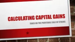 Calculating Capital Gains