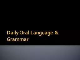 Daily Oral Language & Grammar