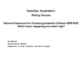 National Framework for Protecting Australia’s Children 20