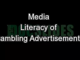 Media Literacy of Gambling Advertisements: