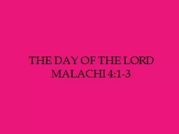 THE DAY OF THE LORD