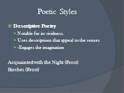 Poetic Styles