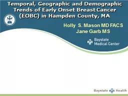 Temporal, Geographic and Demographic Trends of Early Onset