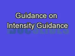 Guidance on Intensity Guidance