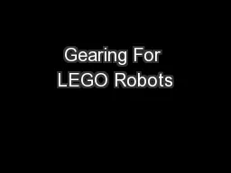 Gearing For LEGO Robots