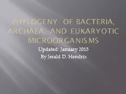 Phylogeny of Bacteria, Archaea, and Eukaryotic Microorganis