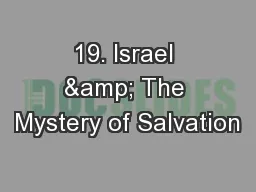 19. Israel & The Mystery of Salvation