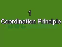 1 Coordination Principle