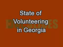 State of Volunteering in Georgia