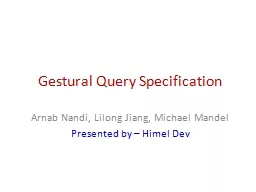 Gestural Query Specification