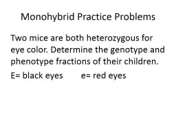 Monohybrid Practice Problems