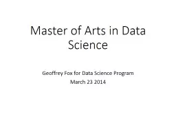 Master of Arts in Data Science