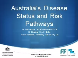 Australia’s Disease Status and Risk Pathways
