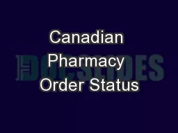 Canadian Pharmacy Order Status