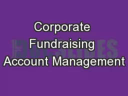 Corporate Fundraising Account Management