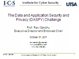 1 The Data and Application Security and Privacy (DASPY) Cha