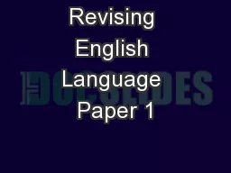 Revising English Language Paper 1