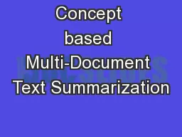 Concept based Multi-Document Text Summarization
