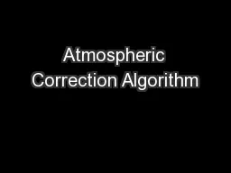 Atmospheric Correction Algorithm