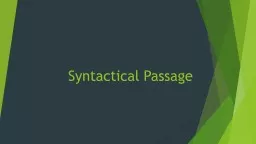 Syntactical Passages