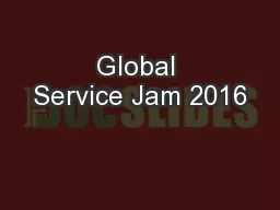Global Service Jam 2016