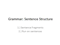 Grammar: Sentence Structure