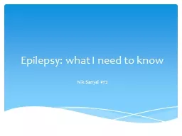 Epilepsy: what I need to know