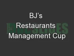 BJ’s Restaurants Management Cup