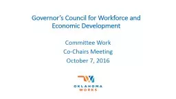 Governor’s Council for Workforce and Economic Development