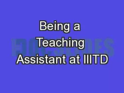 Being a Teaching Assistant at IIITD
